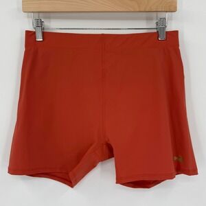 Tracksmith Womens Running Shorts Large Orange Compression Lined Pocket Hare Logo